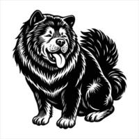 Black Chow Chow Dog vector