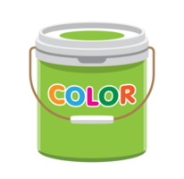 Illustration of a Bucket of Green Paint png