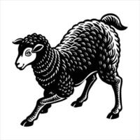 A lamb is running in front vector