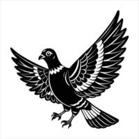 A pigeon with its wings vector