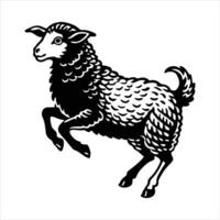 Sheep Jumping Landscape vector