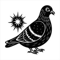 Beautiful Dove bird flying Silhouette vector