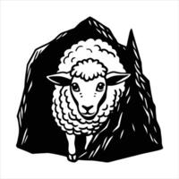 Sheep On Rocks vector