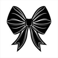 ribbon bow silhouette vector