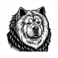 Cute Chow Chow Dog Head vector