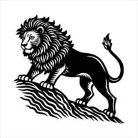 Lion On A Hill vector
