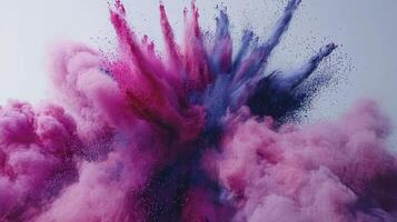 Explosion of Color Pink Blue Powder Creates Ethereal Visual photo