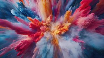 Chromatic Burst An Explosive Display of Vibrant Colors and Dynamic Motion in Abstract Art photo
