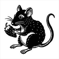 There is a small mouse holding vector