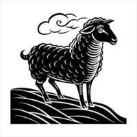 There is a sheep standing vector