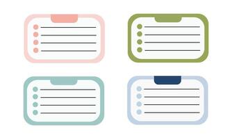 Set of notebook icons in different styles. Colorful line version, illustration vector