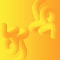 Fluid liquid line Abstract Design on Yellow gradient background vector