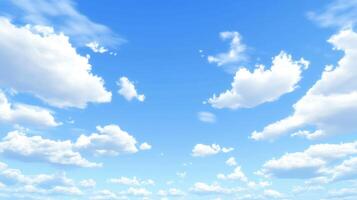 Serene Skies A Dreamy Blue Canvas with Scattered Clouds Perfect for Wallpaper or Background photo
