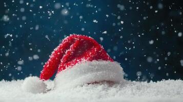 Santas Lost Hat A Snowy Holiday Scene photo
