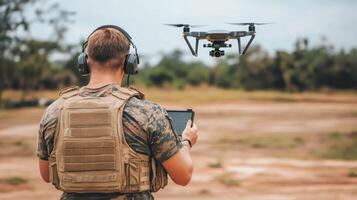 Drone Operation A Soldier's View - Tactical Surveillance with Unmanned Aerial Vehicle photo
