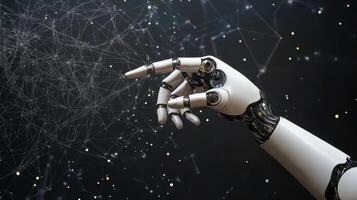 Robotic Precision Hand Interacting with Complex Network Exploring Data and Artificial Intelligence photo