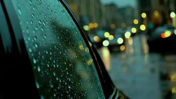 RainKissed City Window Urban Reflections on a Damp Evening photo