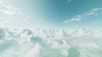 Serene Skyview A Panorama of Clouds in Light Blue Hues Offering Peace Tranquility photo