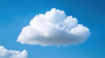 Fluffy White Cloud Against a Bright Blue Sky Serene Sky Scene Meteorology in Action photo