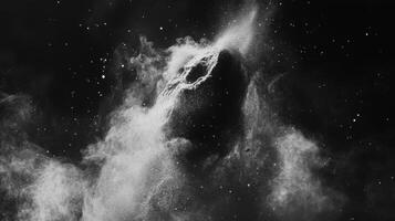 Cosmic Dust An ethereal abstract of space and matter in monochrome a nebula formation captured in detail photo