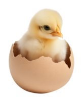 Egg Hatching or Chick Coming out of Egg Shell Isolated on Transparent Background png