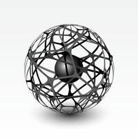 3d abstract dark color circle with ball center vector
