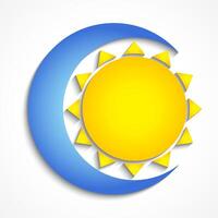 sun and moon 3d color symbol vector