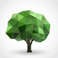 linear triangle polygonal shape tree icon vector