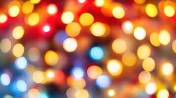 Bokeh Lights An Abstract Festive Display of Color and Warmth - Blurred Light Orbs photo
