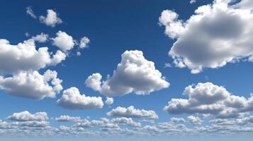 Azure Sky Canvas A Symphony of Cumulus Clouds Painting a Sunny Airy Scene photo
