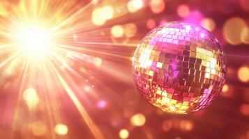 Dazzling Disco Ball Party Vibes and Glittering Lights for Festive Celebrations photo