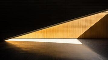 Light and Shadow Play on Wood Architectural Abstraction with Geometric Shapes and Contrasting Tones photo