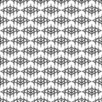 A black and white seamless pattern featuring repeating abstract geometric shapes that resemble interlocking stylized crosses, creating a textured grid. vector
