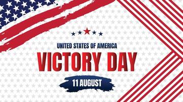 wavy red and white stripe victory day design with upper star border and bold text center vector