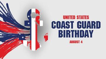Creative Coast Guard Day Art with Abstract Flag and Bold Anchor vector
