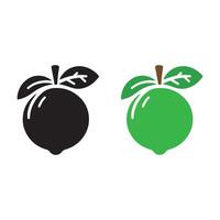 Guava silhouette on white background. Guava fruit icon vector