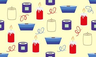 A pattern of bright candles on a light background.Elements for printing,fabrics,wallpaper vector