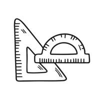 A triangle ruler beside a protractor vector