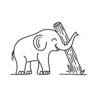 A small log raised by an elephant trunk vector