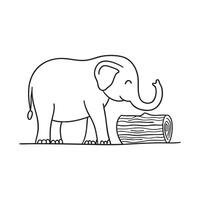 An elephant trunk lifting a fallen log vector