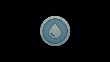 Loopable Water Drop Animation - Clean UI Symbol with Alpha video