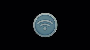 WiFi Internet Icon Animation - Seamless Loop with Alpha for UI and Overlays video