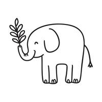 A leafy branch held by an elephant trunk vector