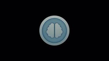 Minimalist Animated Brain Loop - Learning Icon for Educational Content, AI, and Tech Presentations video
