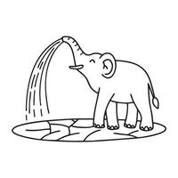 Dry earth hit by a stream from an elephan trunk vector