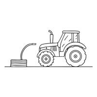 A tractor resting beside a faucet with hose vector