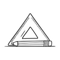 A triangle ruler lying beside a pencil vector