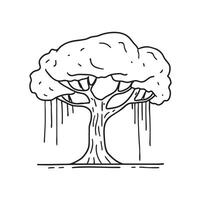 A tree with branches drooping low vector