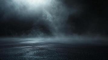 Dark Ground Plane with Atmospheric Fog and Overhead Light Source photo