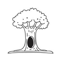 A tree showing a hollow at its base vector
